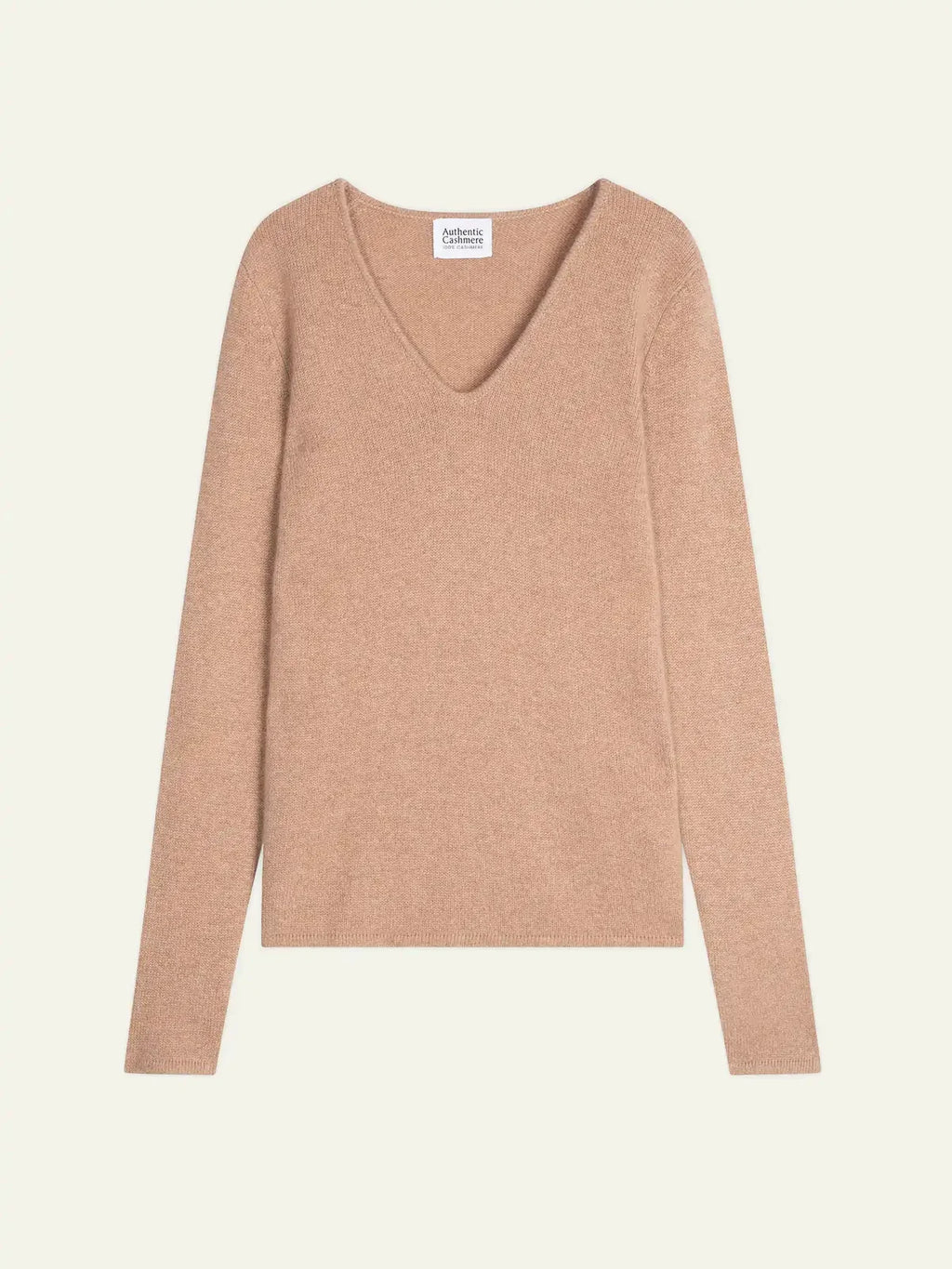 Pull Col V 4 Fils - Chelsea - Camel Chiné