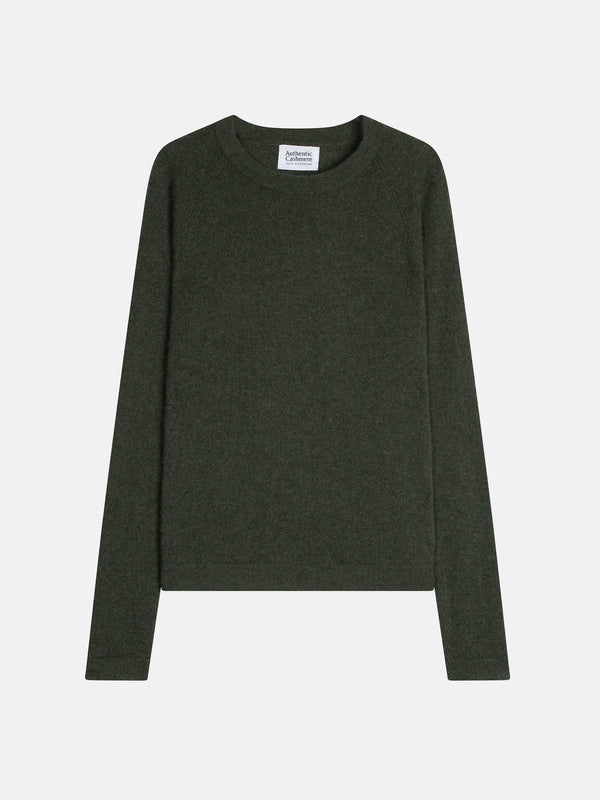 Round-Neck Jumper - Ecrin - Khaki Marl