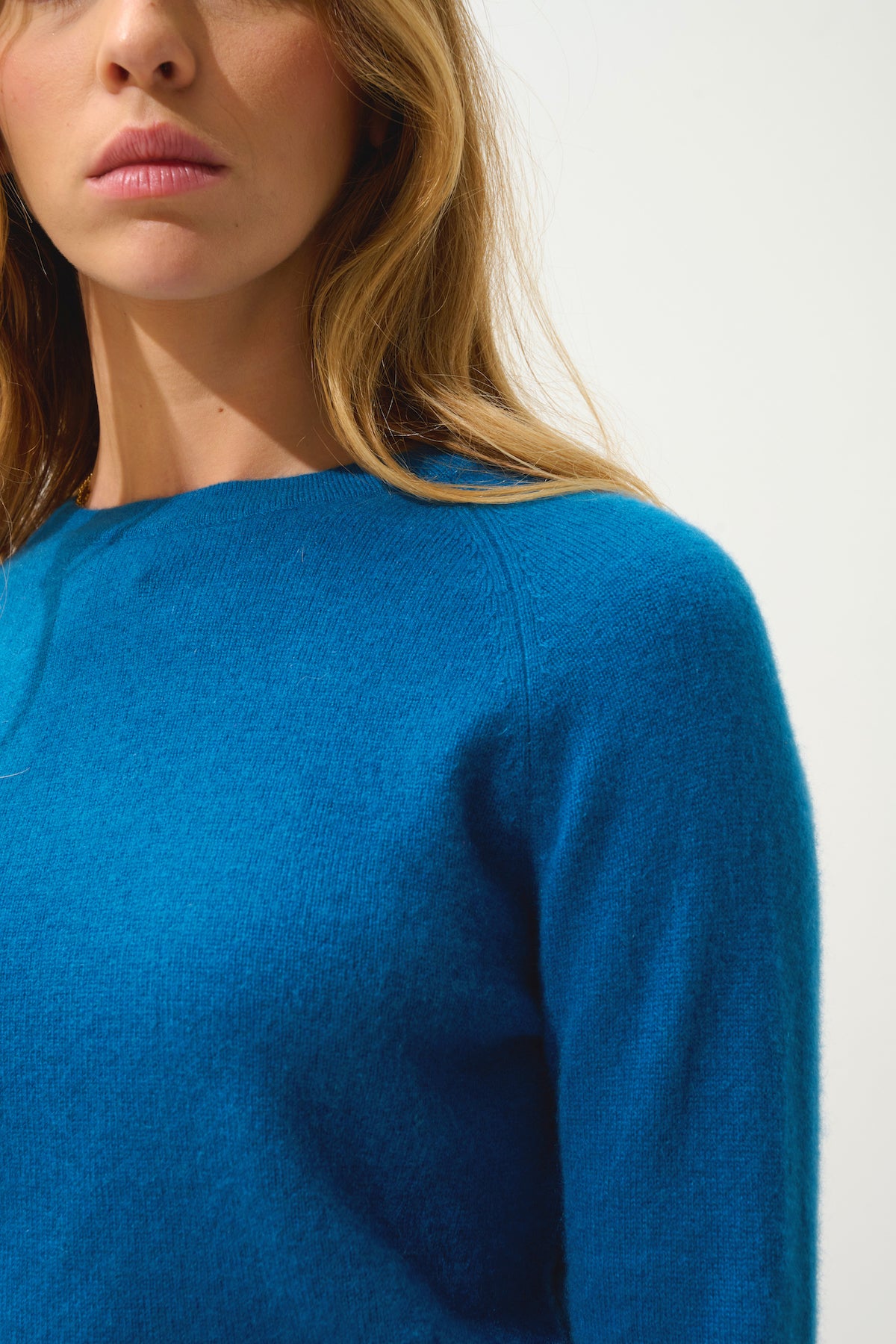 Jersey de cuello redondo Ecrin - Pavo real - 100% cachemira de 2 hilos - Mujer
