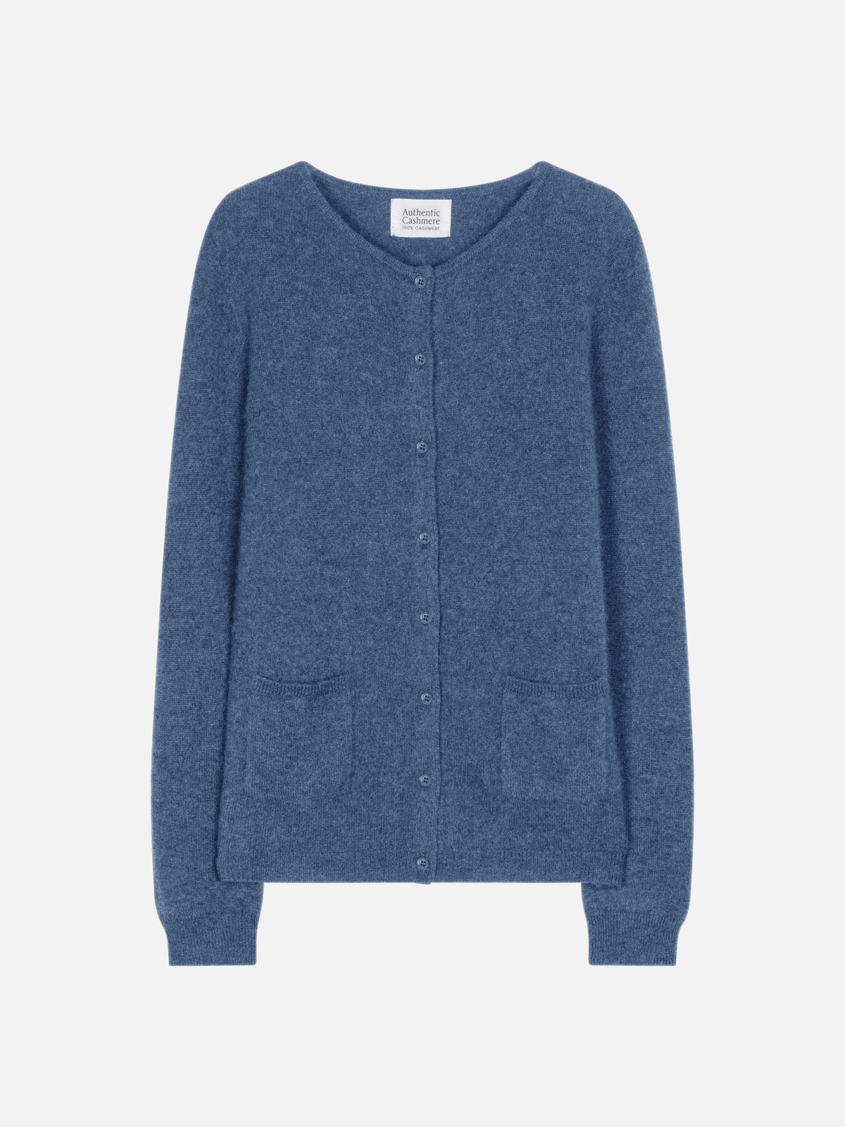 Cardigan Col Rond - Caron - Bleu Denim