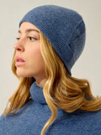Manti Beanie - 100% Cashmere, 2-Ply - Denim Blue