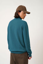 Pull Col Roulé - 100% Cachemire 2 Fils - Paon