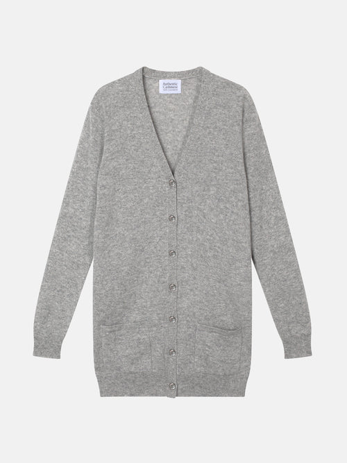 Cardigan Col V Cimet - Nuage Chiné - 100% Cachemire 2 Fils - Femme