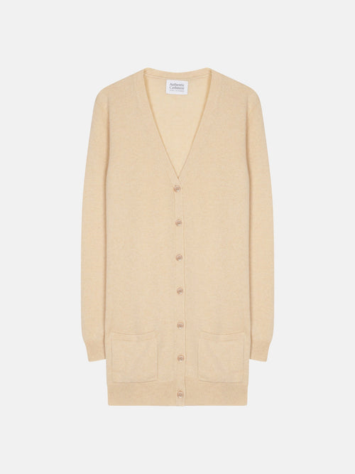 Cárdigan con cuello en V - Cimet - Beige