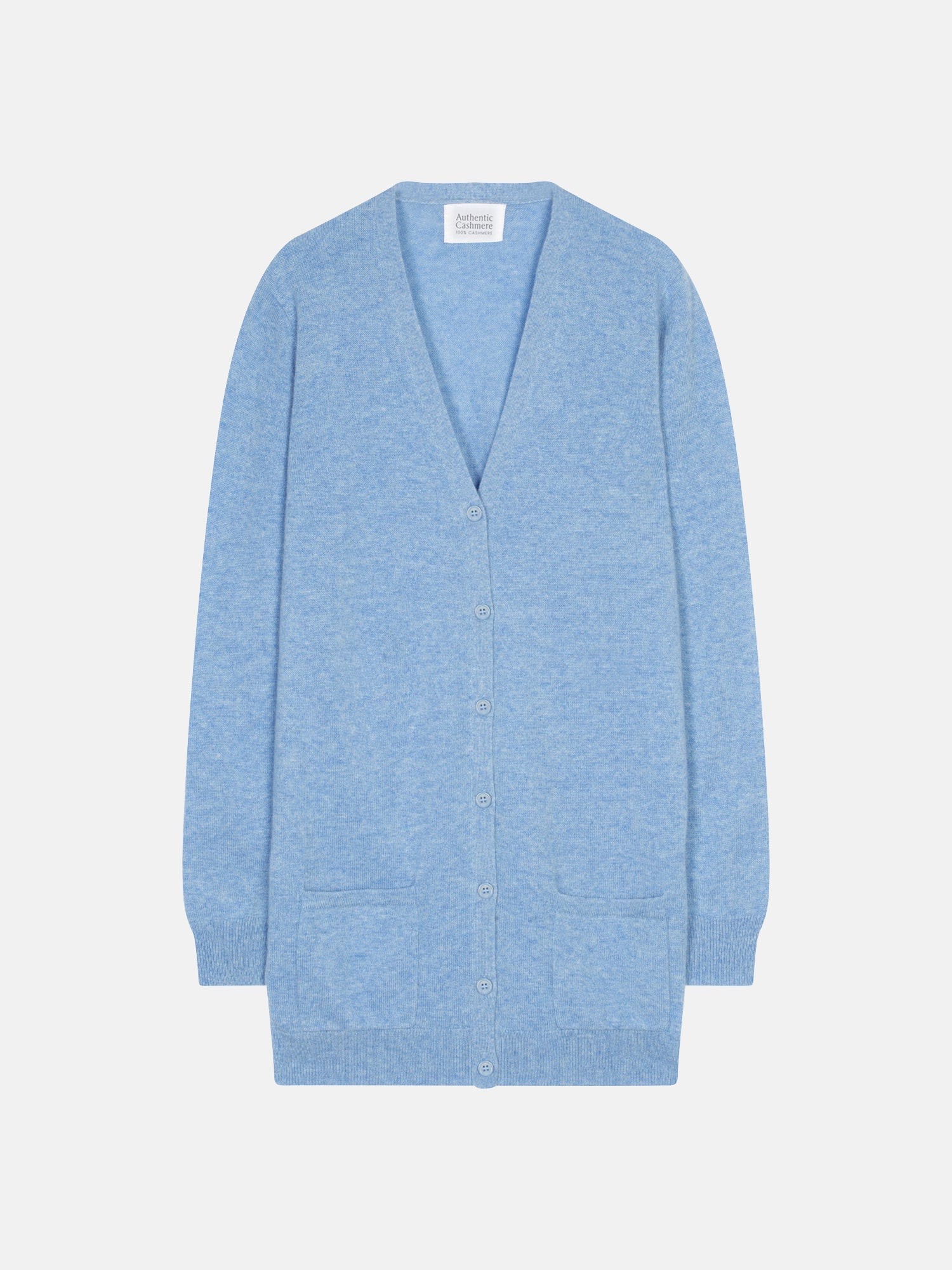 Cardigan - 100% 2-Ply Cashmere - Sky