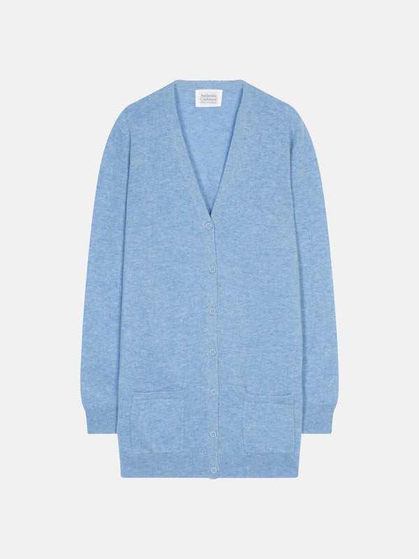 Cardigan - 100% 2-Ply Cashmere - Sky