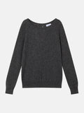 Pull Col Bateau Goutte Dos Dibona - Anthracite Chiné - 100% Cachemire 2 Fils