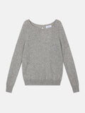 Pull Col Bateau Goutte Dos Dibona - Nuage Chiné - 100% Cachemire 2 Fils