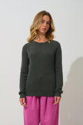 Crew-Neck Jumper - Etret - Mottled Khaki