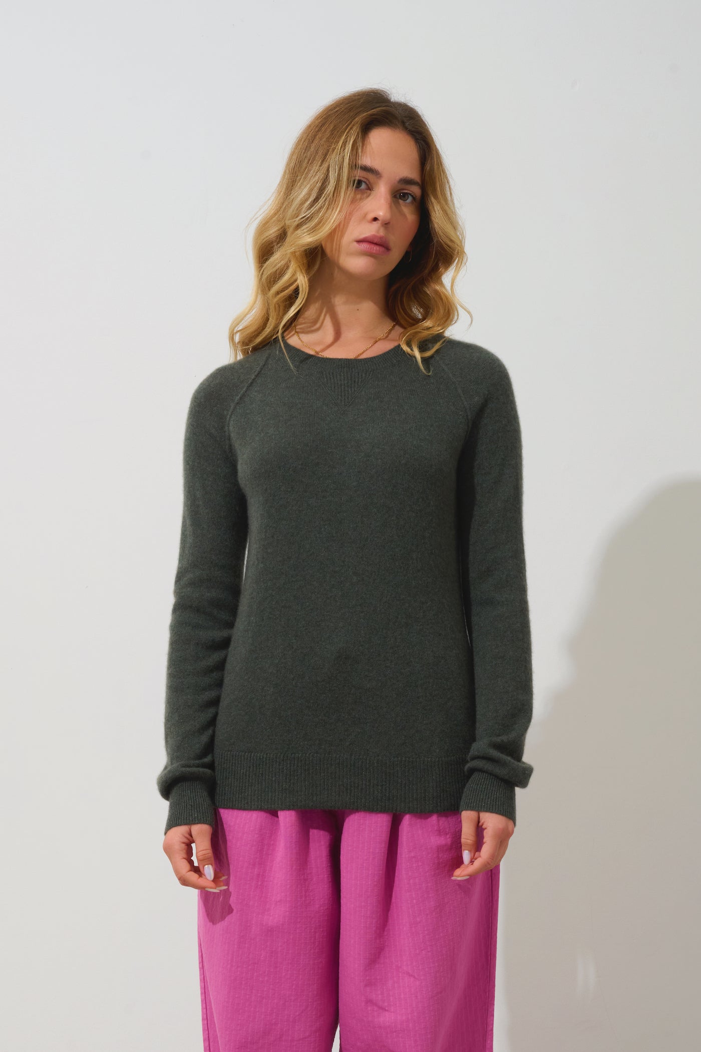 Crew-Neck Jumper - Etret - Mottled Khaki