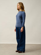 Pull Col Rond Boutonné Dos - Estaris - Bleu