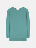 Crew-Neck Buttoned-Back Jumper - Estaris - Marl Green