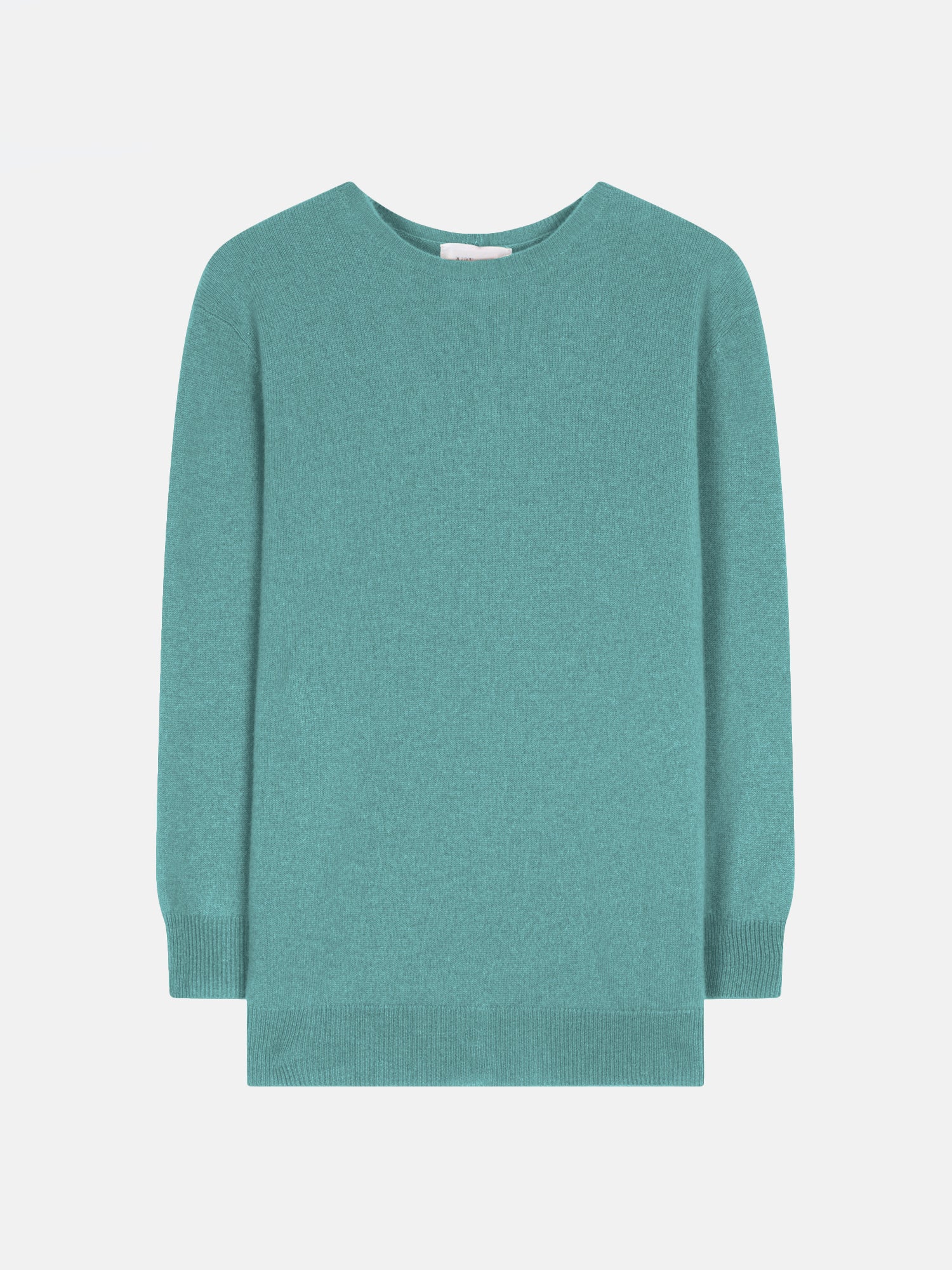 Crew-Neck Buttoned-Back Jumper - Estaris - Marl Green