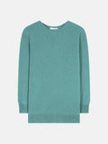 Crew-Neck Buttoned-Back Jumper - Estaris - Marl Green