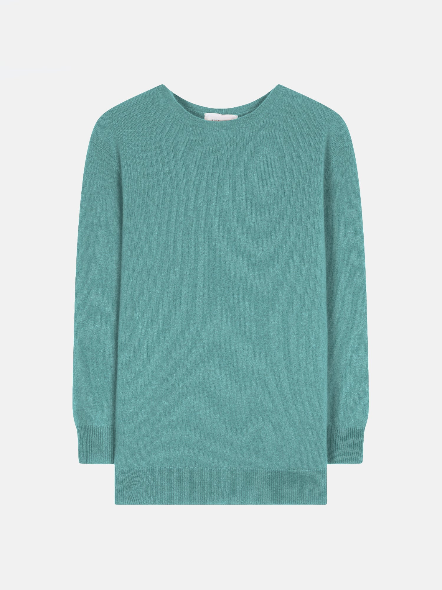Crew-Neck Buttoned-Back Jumper - Estaris - Marl Green