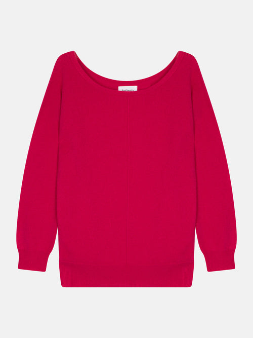 Pull Col Rond Faraut - Fuchsia - 100% Cachemire 2 Fils - Femme