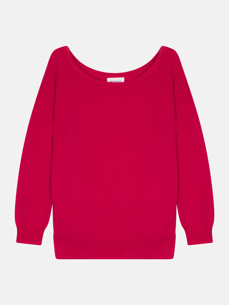 Pull Col Rond Faraut - Fuchsia - 100% Cachemire 2 Fils - Femme