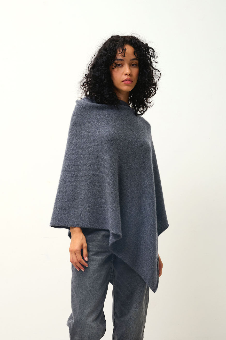 Poncho de 4 cabos - Meryl - Antracita jaspeado
