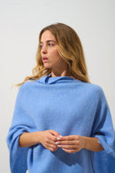 Poncho 4 Fils Meryl - Sky - 100% Cachemire 4 Fils - Femme