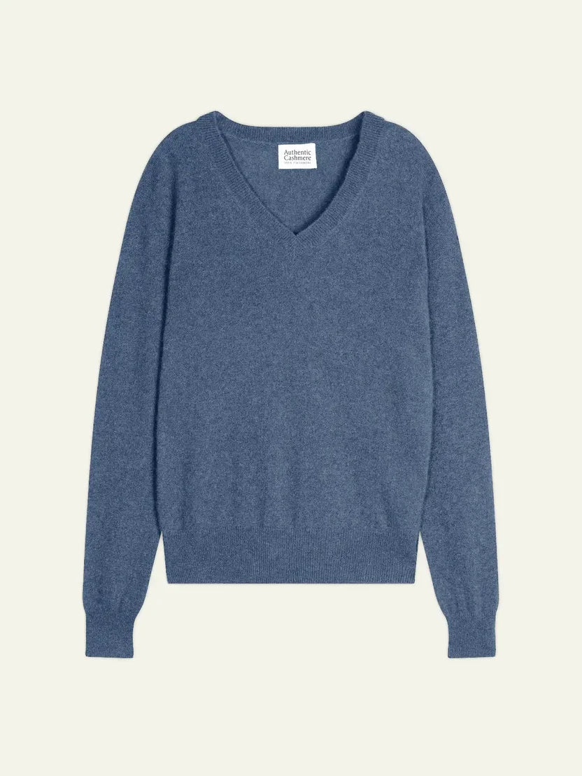 Pull Col V - Gardoria - Bleu Denim