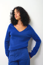 Jersey de cuello en V - Giusalet - Azul