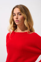 Goléon Batwing Jumper - Red - 100% 2-Ply Cashmere - Women