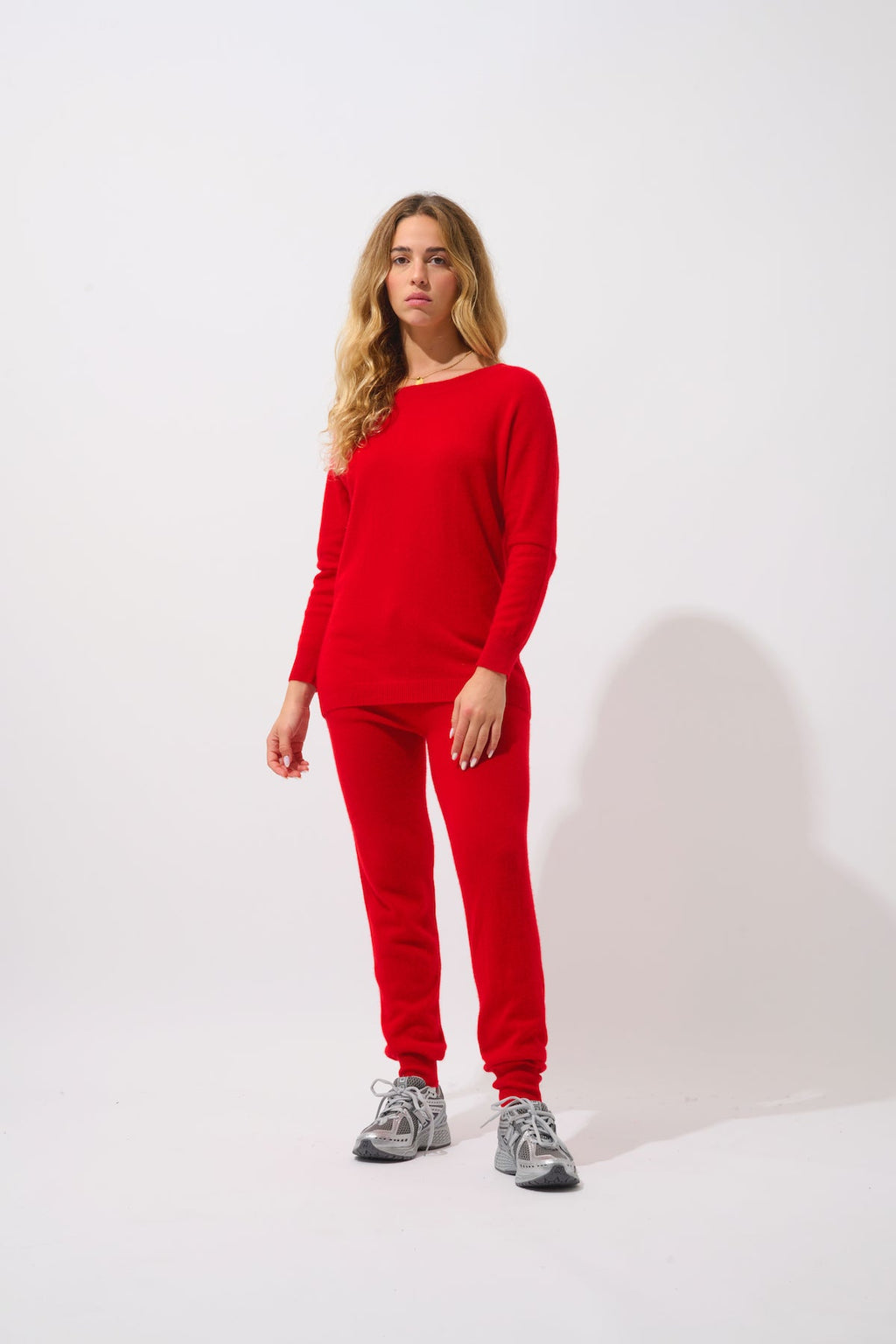 Goléon Batwing Jumper - Red - 100% 2-Ply Cashmere - Women