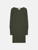 Robe Col Rond Armet - Kaki Chiné - 100% Cachemire 2 Fils