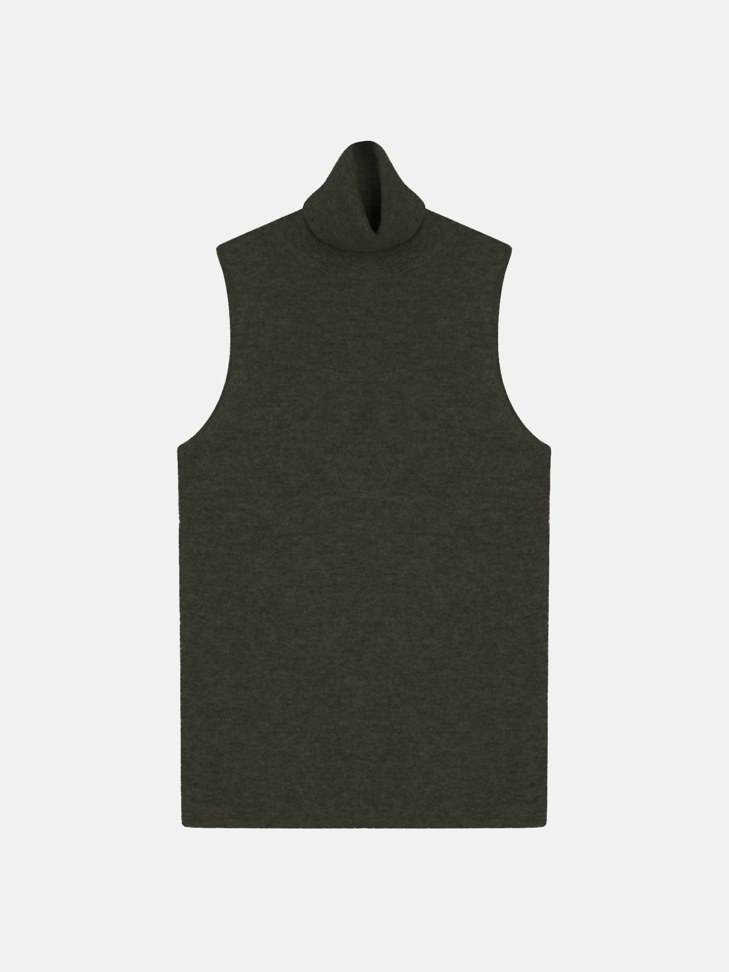 Roll-Neck Jumper - 100% 2-Ply Cashmere - Marl Khaki