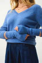 Mittens - 100% 2-Ply Cashmere - Denim Blue - Unisex