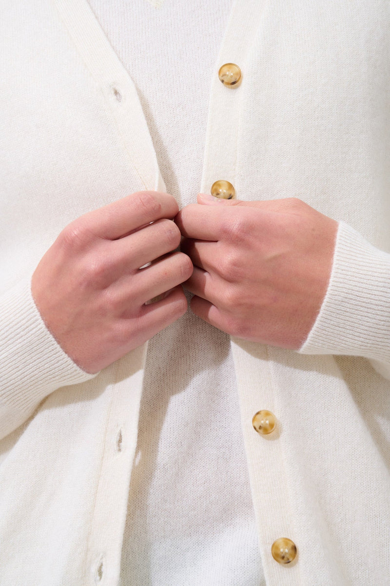 Cardigan Col V Sans Manches - Hugo - Neige