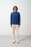 Nolan Crew-Neck Jumper - Ocean Marl - 100% 2-Ply Cashmere