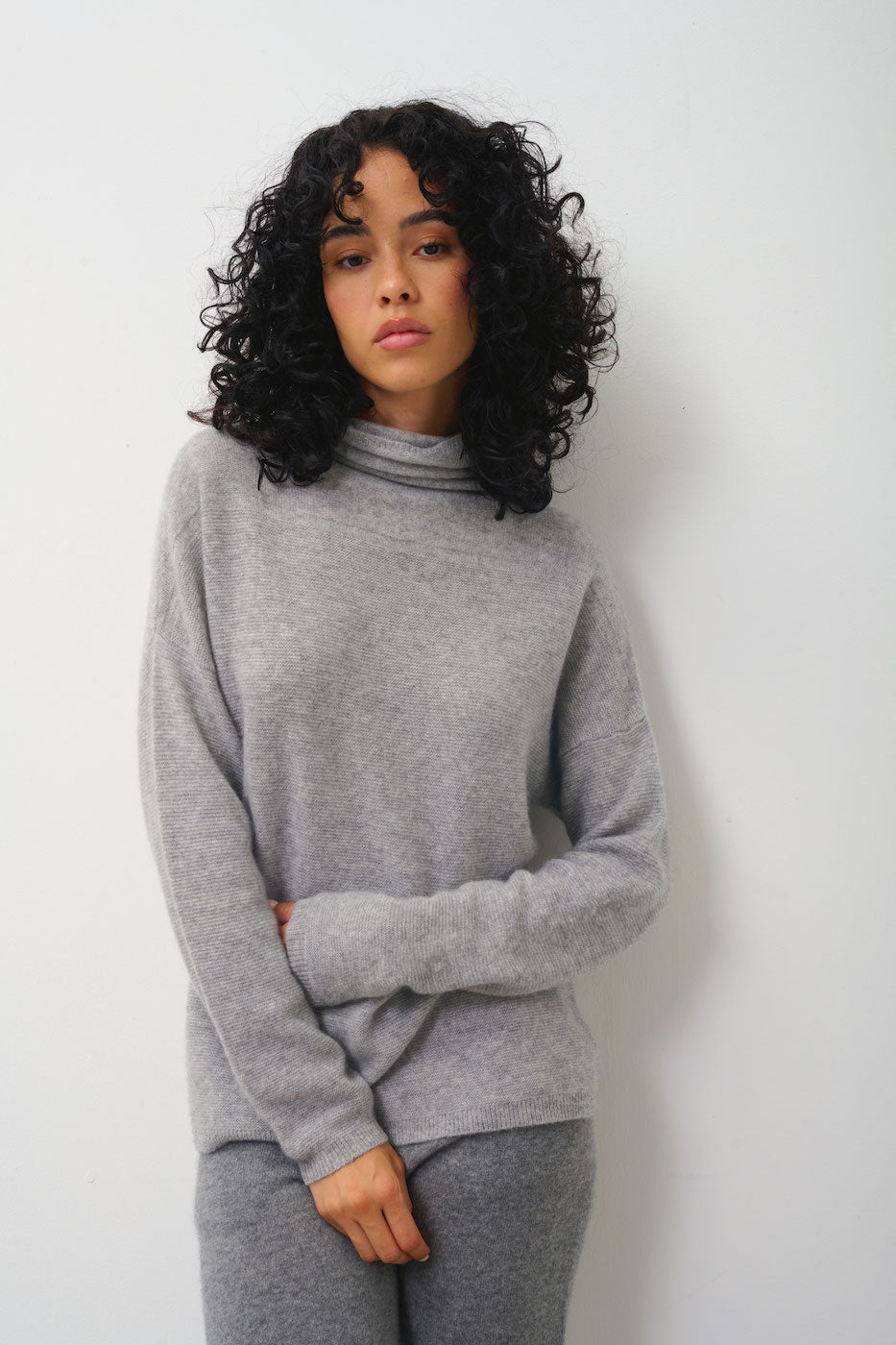 Roll-Neck Jumper - Collin - Mottled Cloud
