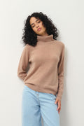Jersey de cuello alto - Dolce - Camel jaspeado