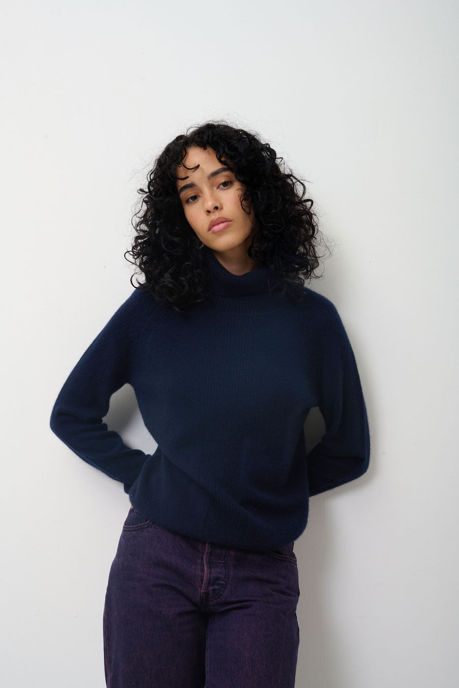 Roll-Neck Jumper - Dolce - Navy