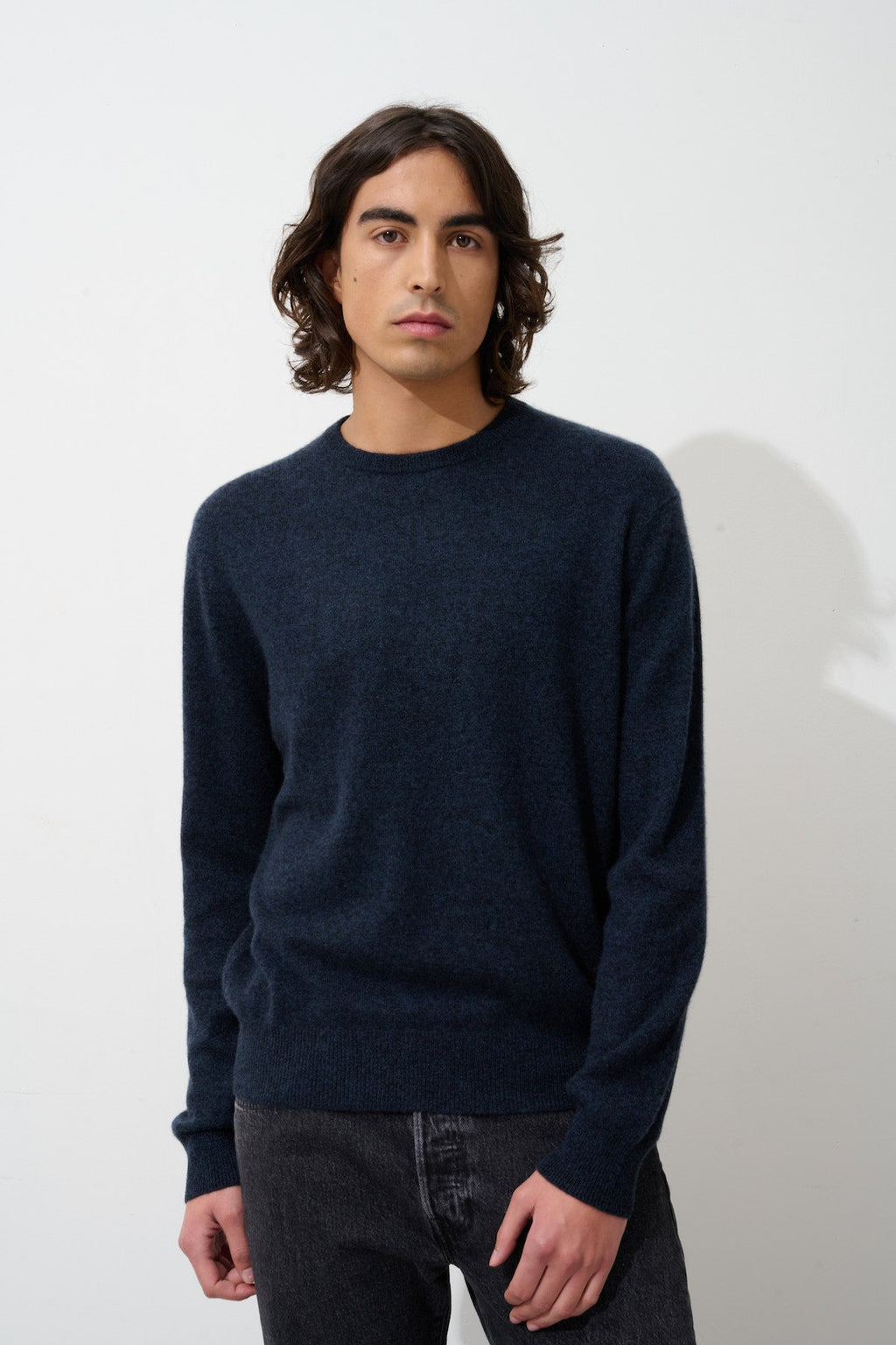 Aiglière Round-Neck Jumper - Caviar - 100% 2-Ply Cashmere
