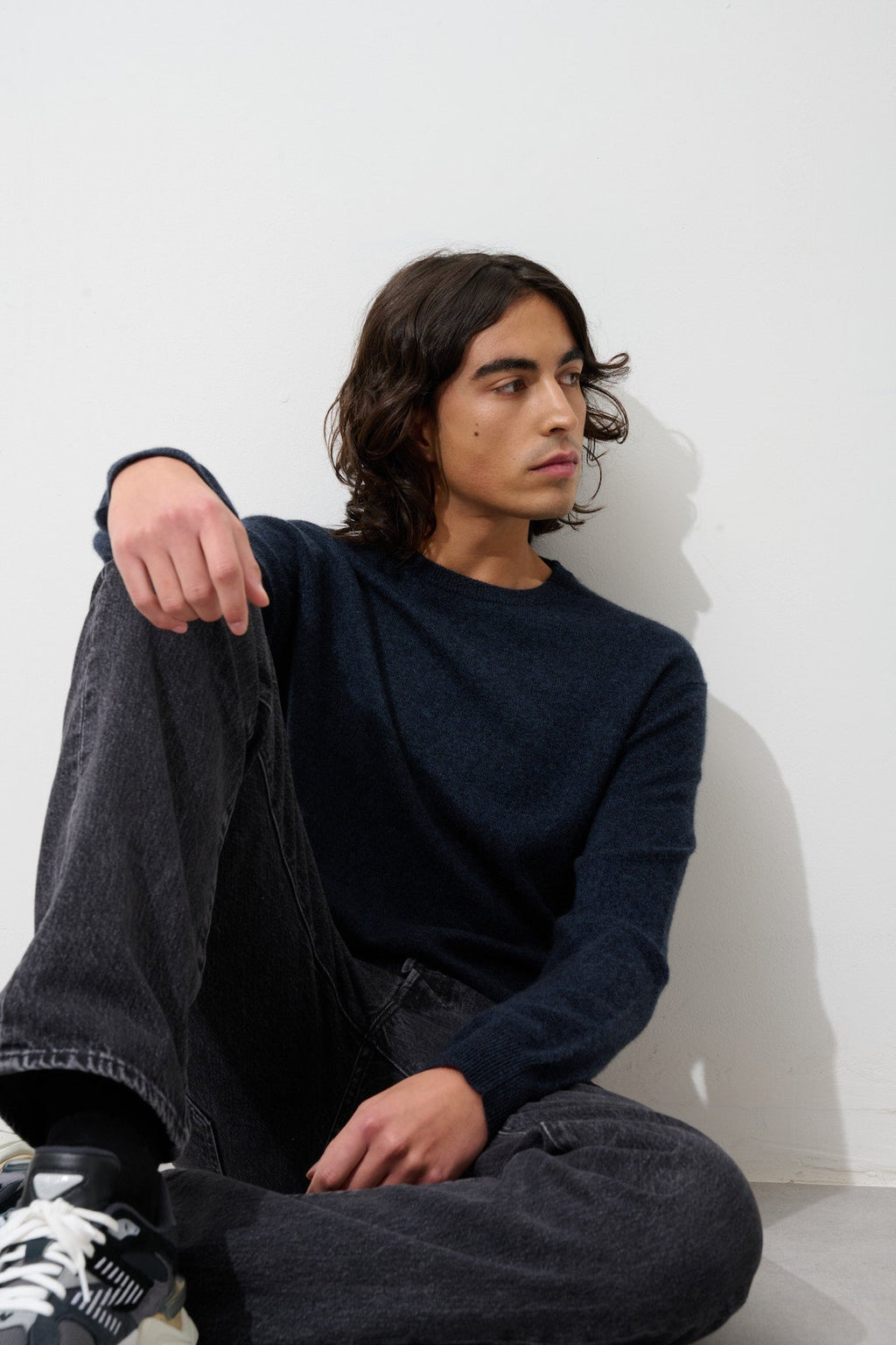 Aiglière Round-Neck Jumper - Caviar - 100% 2-Ply Cashmere