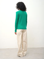 Jersey Cuello en V Galise - Menta - 100% Cachemira 2 Hilos