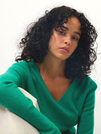 Galise V-Neck Sweater - Mint - 100% 2-Ply Cashmere