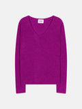 Jersey de Cuello en V Galise - Violeta - 100% Cachemira 2 Hilos - Mujer