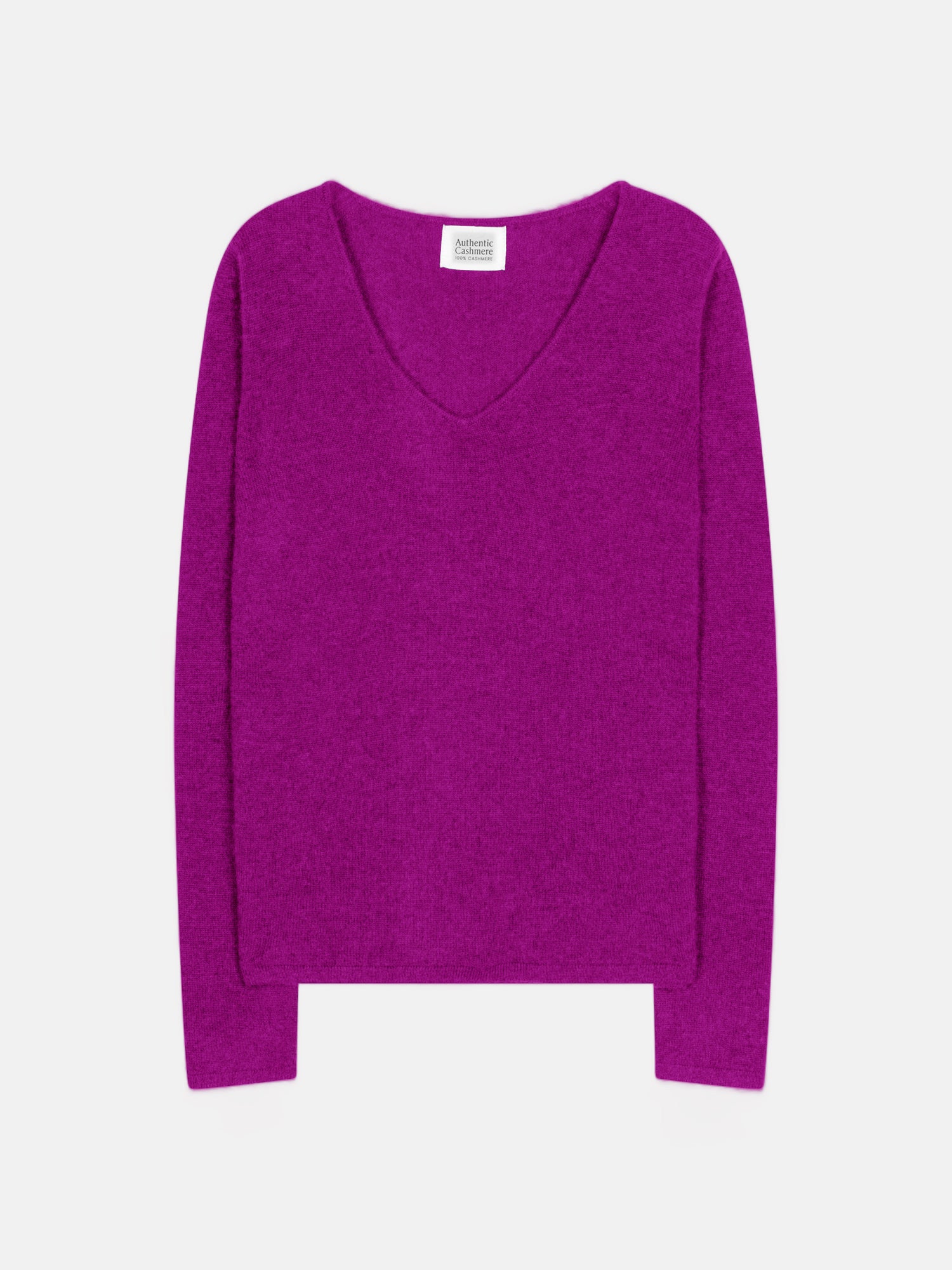 Jersey de Cuello en V Galise - Violeta - 100% Cachemira 2 Hilos - Mujer