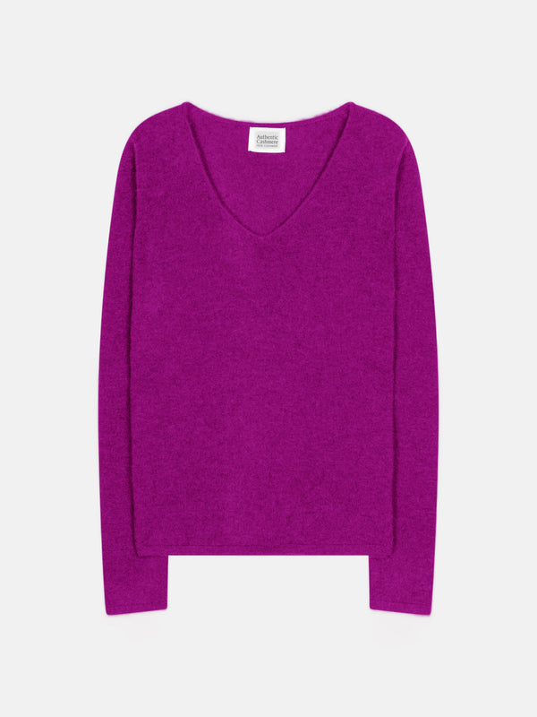Galise V-Neck Jumper - Violet - 100% 2-Ply Cashmere - Women