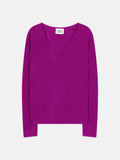 Jersey Galise con cuello de pico - Violine - 100% Cachemir de 2 capas - Mujer