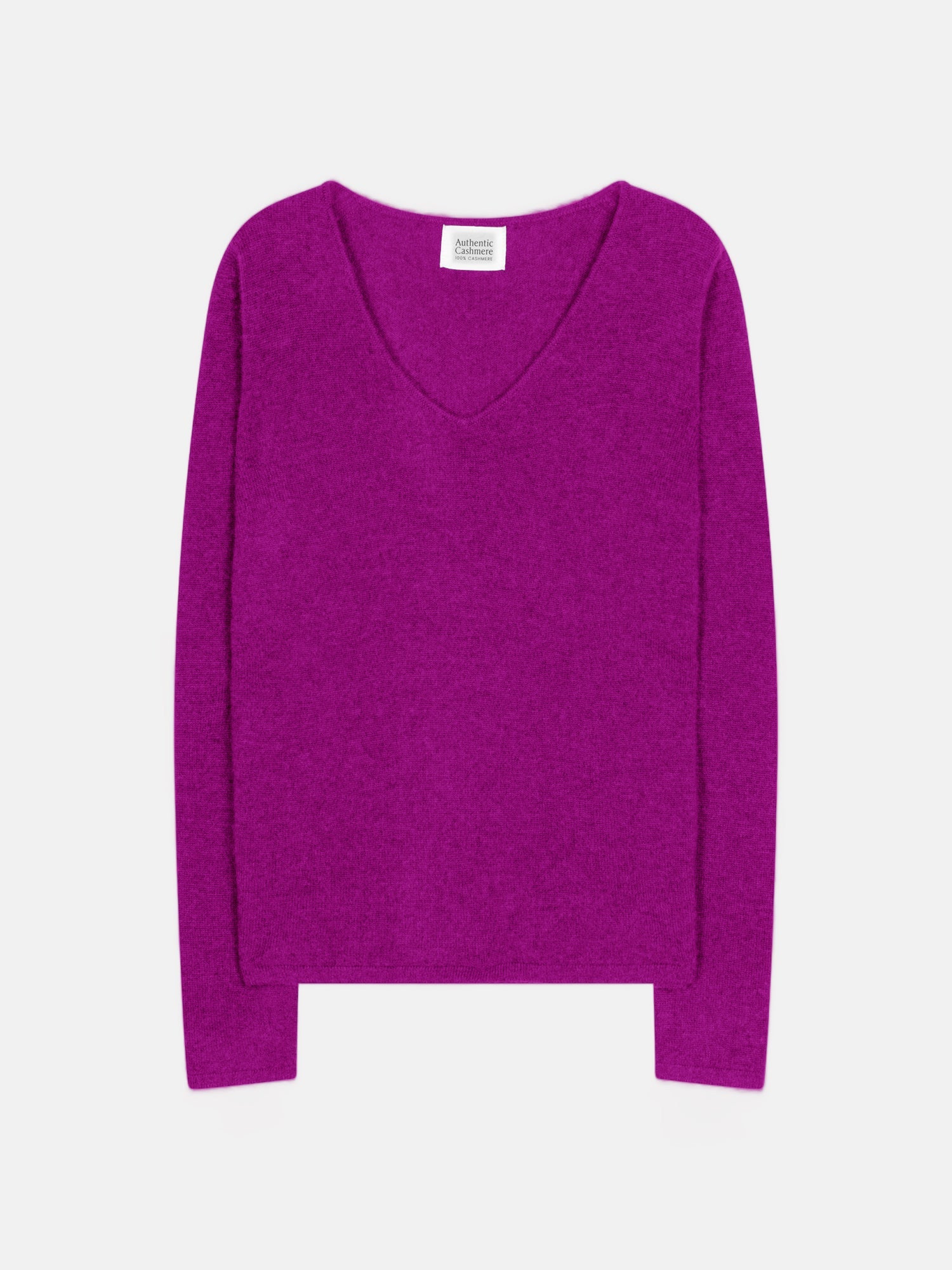 Jersey Galise con cuello de pico - Violine - 100% Cachemir de 2 capas - Mujer