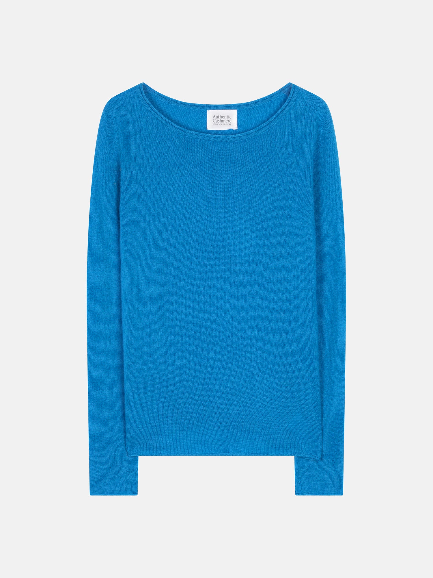 Boat Neck Jumper - 100% 2-Ply Cashmere - Azure