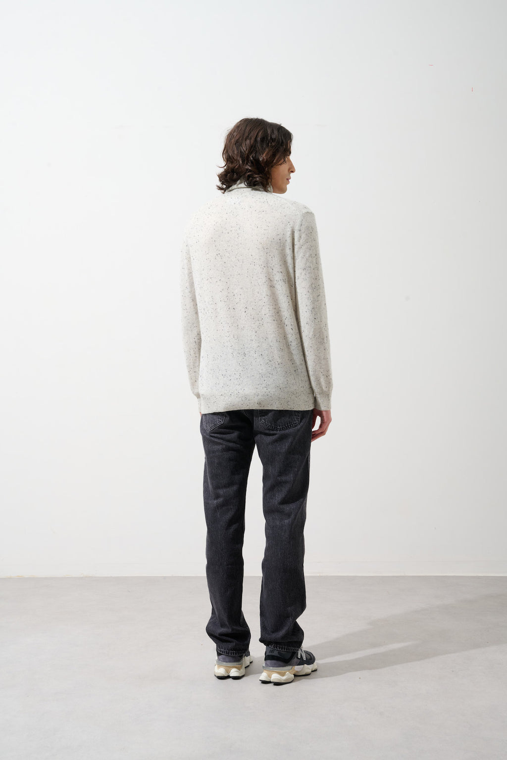 Roll-Neck Jumper - 100% 2-Ply Cashmere - Grey/Black