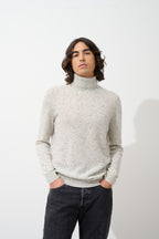 Roll-Neck Jumper - 100% 2-Ply Cashmere - Grey/Black