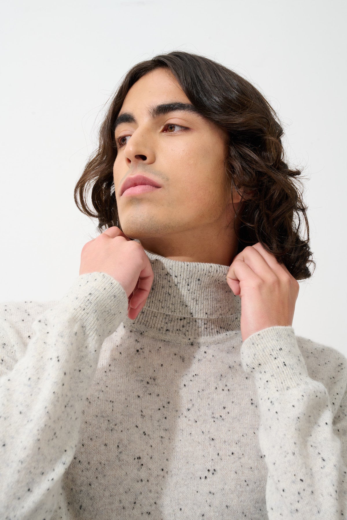 Roll-Neck Jumper - 100% 2-Ply Cashmere - Grey/Black
