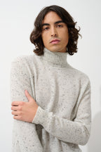 Roll-Neck Jumper - 100% 2-Ply Cashmere - Grey/Black