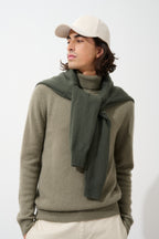 4-Ply Roll-Neck Jumper Martin - Army - 100% 4-Ply Cashmere - Men's